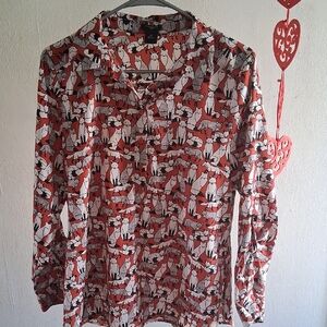 Unigue Fox Blouse! gently Used